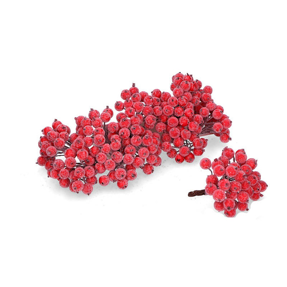Gefrostete Beeren - rot - 1 Zweig mit 40 Beeren