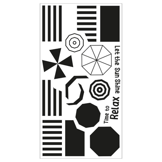 SIZZIX Stempel - Beach Blankets & Brellas, Strandtuch und Sonnenschirm