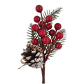 Weihnachtszweig mit Tannenzapfen und Beeren - 1 Stk