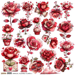 AUFKLEBER ScrapLove Dekor Stickers  - Whimsical Valentines Flowers 2