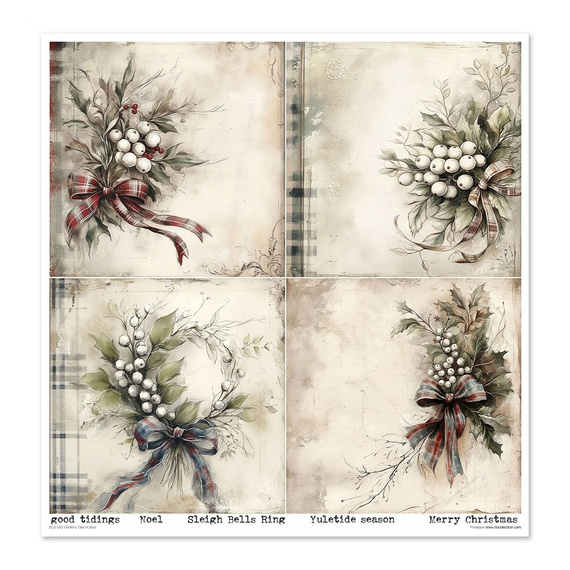 ITD COLLECTION Scrapbooking Papier Set 30x30 cm - Winter's Tale in blue