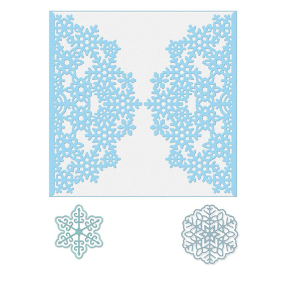 Stanzform Präge Stanzschablone Cutting Die - DPCraft - Schneeflocken und Umrandung 4tlg