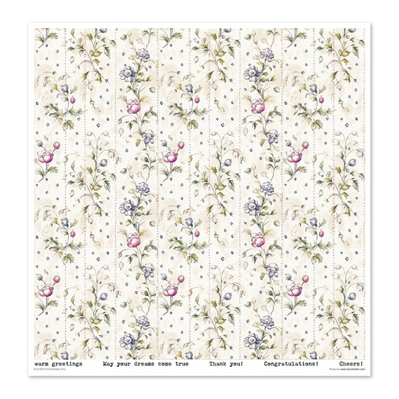 ITD COLLECTION Setz 11Stk 30x30cm Scrapbooking Papier - Floral Shabby Chic