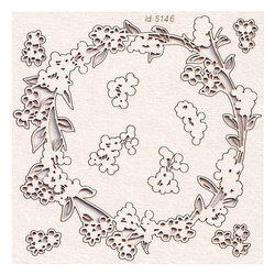 SCRAPINIEC Dekorpappe Die Cut Chipboard Dekoration Ornament, Kranz 5146