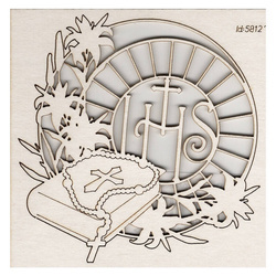 SCRAPINIEC Dekorpappe Die Cut Chipboard Dekoration Ornament, Rosenkranz-Dekor - groß