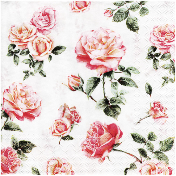 SERVIETTEN 1 Stück Motivservietten Decoupage Napkin 33x33cm, Beth Blumen