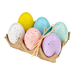 Pastellfarbene Kunststoff-Eier 6 cm - 6 Stück