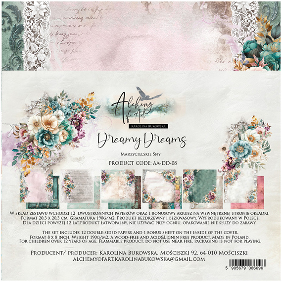 ALCHEMY OF ART Set 20x20cm Scrapbooking Papier, Dreamy Dreams