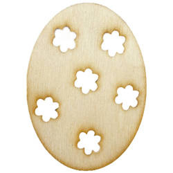 Holzei 7 cm - mit Blumen