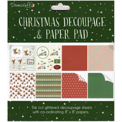 DOVECRAFT Papiere und Elemente - Bastelset Scrapbooking Christmas Decoupage & Paper Pad - Green