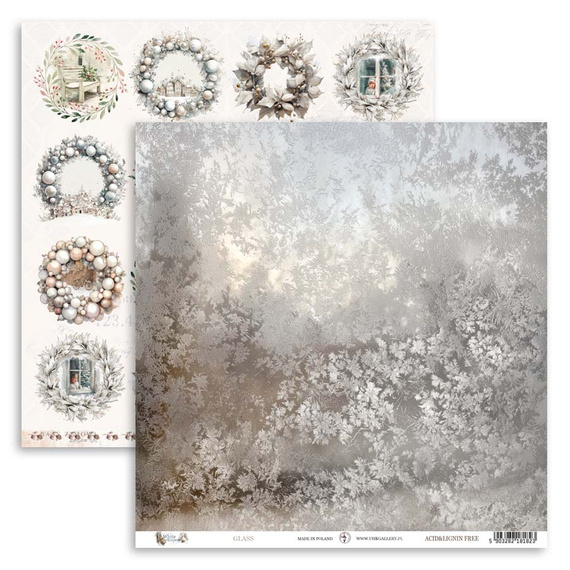 UHK 30x30cm doppelseitig Scrapbooking Basteln Papier - White Whispers - Glass