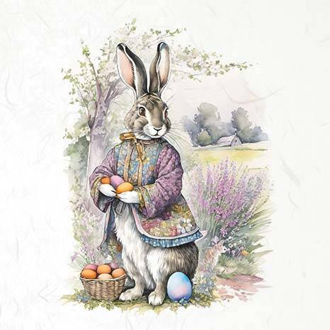 Reispapier-Set - ITD - RSM118 Osterhasen mit Ostereiern