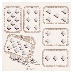 SCRAPINIEC Dekorpappe Die Cut Chipboard Dekoration Ornament, Kartenspielen