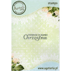 AGATERIA - Transparent Stempel Motivstempel Clear Stamp, Dziękuję Ci Matko Chrzestna  Untertitel PL