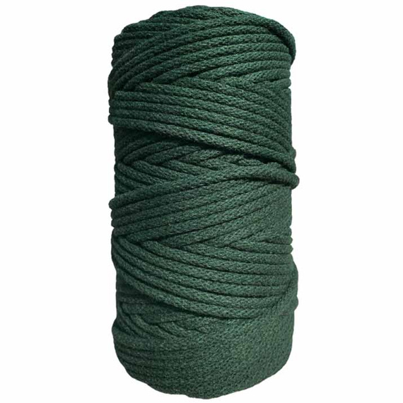 Baumwollkordel 5mm Seil aus Baumwolle mit Polyester Kern 100m - flaschengrün