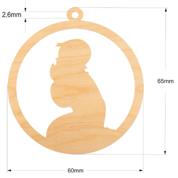 Hölzerne Ornament-Anhänger-Kugel 6cm. Dekoration