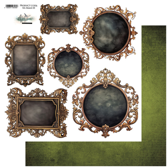 ALCHEMY OF ART 30x30cm doppelseitig Scrapbooking Papier 250g,  Rahmen