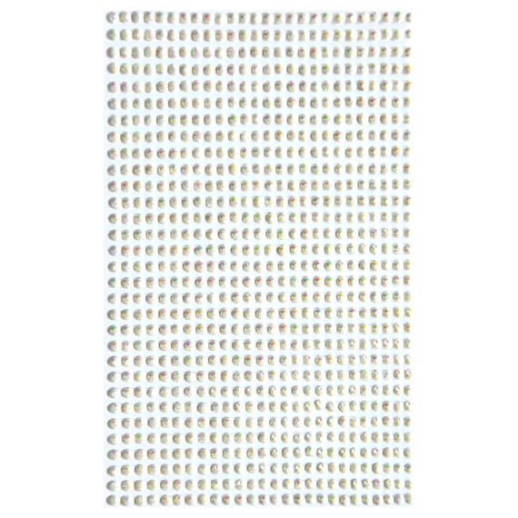 Selbstklebende Kristalle 3mm 806Stück Opalescent Cream
