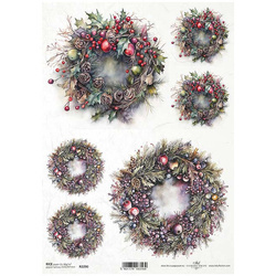 ITD Reispapier Decoupage Bastelpapier Serviettentechnik-R2290 Girlanden