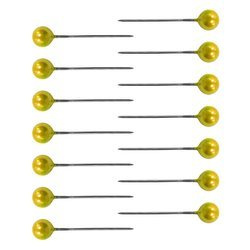 Perlendekorationsnadeln 22mm - 100 Stück gelb