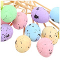 STYROPOREIER Ostern Dekoration Ostereier Wachtel 50 Stück, 1,8x2,5cm - Mix aus 7 Farben