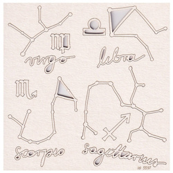 SCRAPINIEC Dekorpappe Die Cut Chipboard Dekoration Ornament, Sternzeichen 5597