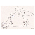 SCRAPINIEC Dekorpappe Die Cut Chipboard Dekoration Ornament, Brautpaar Motor