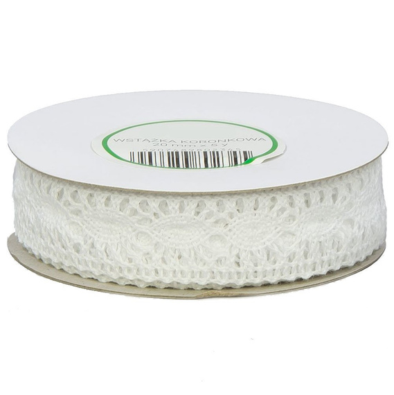 Baumwollspitze Spitze Spitzenborte Spitzenband Klöppelspitze 2cm/4.55m, weiß