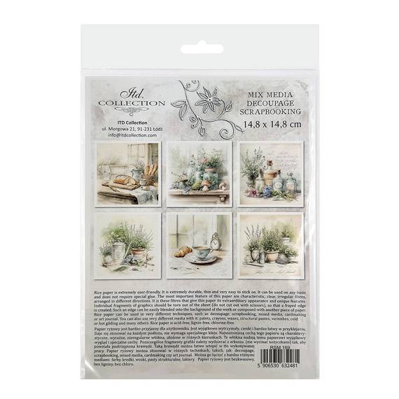 Reispapier-Set-Bastelpapier - ITD  RSM169 Lebensmittel und Kräuter
