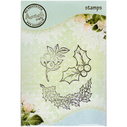 AGATERIA Polymerstempel Clear Stamp - Stechpalmen-Set