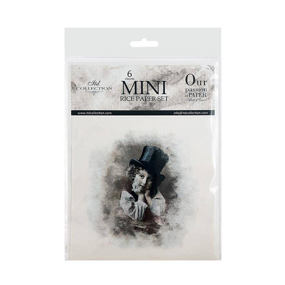 Reispapier-Set - ITD RSM021 6 Stück Retro-Porträts von Jungen