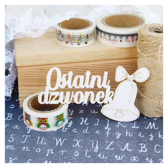 Dekorpappe Die Cut Chipboard - Schule - Letztes Läuten - Kreatywna Pracownia