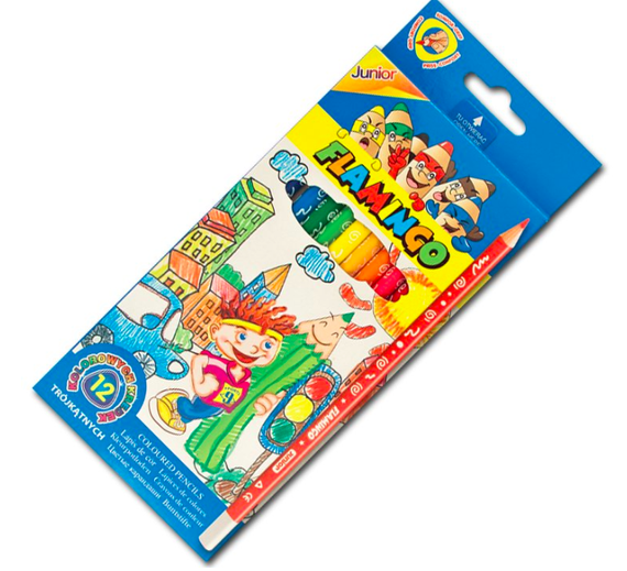 Junior Flamingo Bleistifte 12 Farben dreieckig