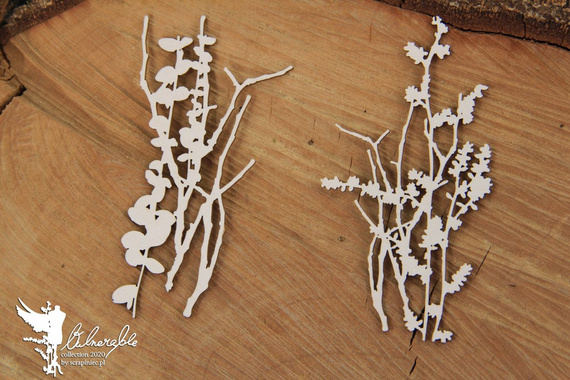 Dekorpappe Die Cut Chipboard - Verwundbar - Niederlassungen 03 - Scrapiniec