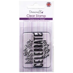 DOVECRAFT Transparent Stempel Motivstempel Clear Stamp - Let's celebrate Untertitel