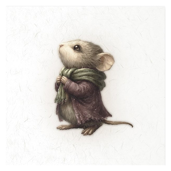 Reispapier-Set - Mäuse, Vintage-Stil, Winter - RSM211 - Itd Collection