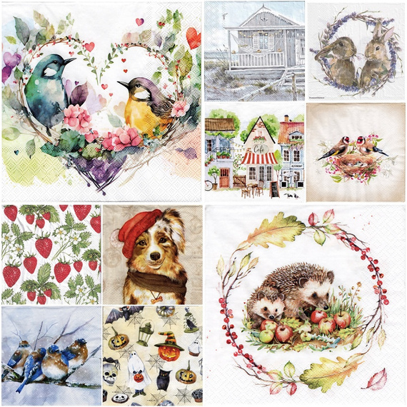 VINTAGE SERVIETTEN 1 Stück Motivservietten Decoupage Napkin 33x33cm, Engel 101