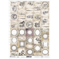 ITD Reispapier Decoupage Bastelpapier Serviettentechnik, vintage, Adventskalender R2140