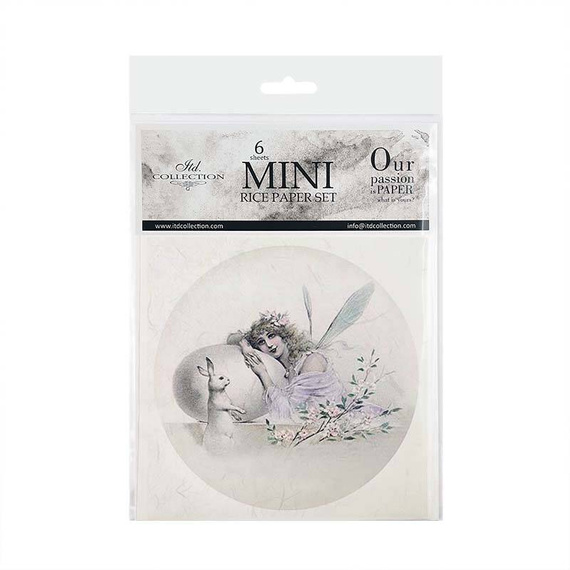 ITD Reispapier Decoupage SET Bastelpapier, Engelsfrauen, Feen mit Hasen und Hühnern RSM068