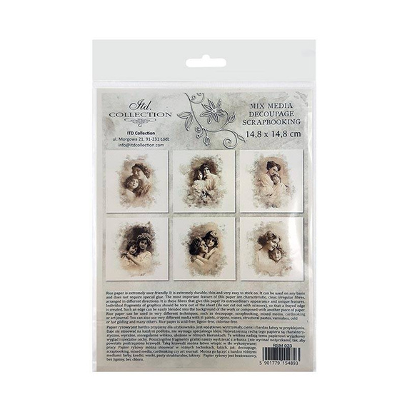 Reispapier-Set - ITD RSM023 6-tlg. Retro-Porträts von Müttern mit Töchtern