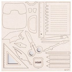 SCRAPINIEC Dekorpappe Die Cut Chipboard Dekoration Ornament, Schulmaterial