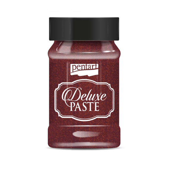 Paste Deluxe Effektpaste, Basteln, für Schablonen burgund-gold 100ml - PENTART
