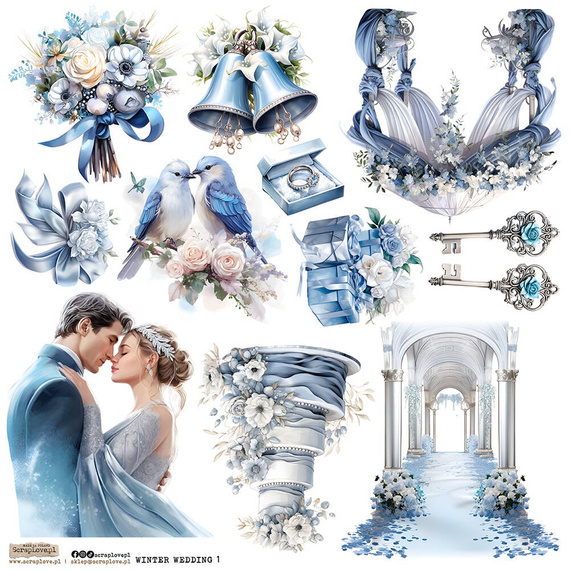 AUFKLEBER ScrapLove Winter Wedding 1 - Winterhochzeit 1 