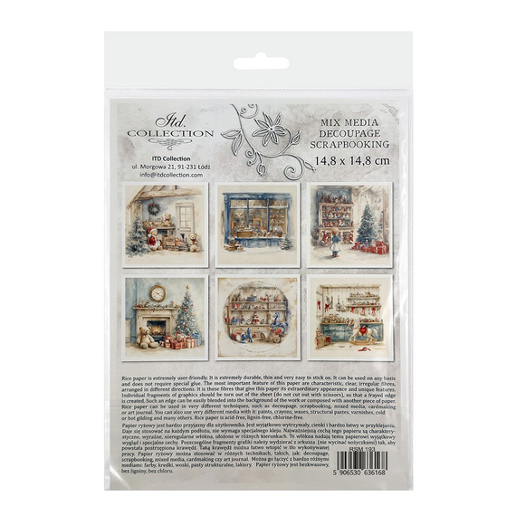 Reispapier-Set - Weihnachtsbäume, Geschenke, Spielzeugladen - RSM193 - Itd Collection