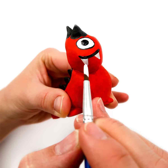Kreativ-Set mit selbsthärtendem Ton - Monster - Farben, Werkzeuge, Pinsel