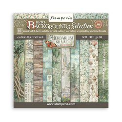 Scrapbooking Papier Set 30x30 - Herbarium Silvae Hintergründe - Stamperia