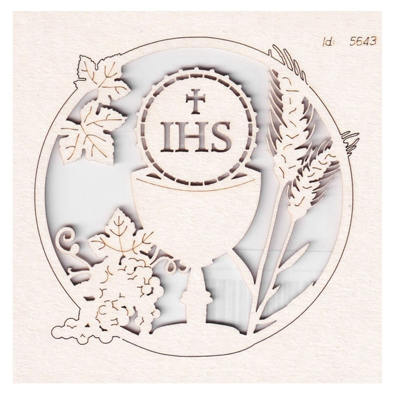 SCRAPINIEC Dekorpappe Die Cut Chipboard Dekoration Ornament, Messkelch Rahmen 02