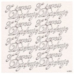 SCRAPINIEC Dekorpappe Die Cut Chipboard Dekoration, Inschrift Dziękuję 3663