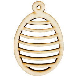 Holz-Ei-Anhänger 7cm - Gestreiftes Dekor