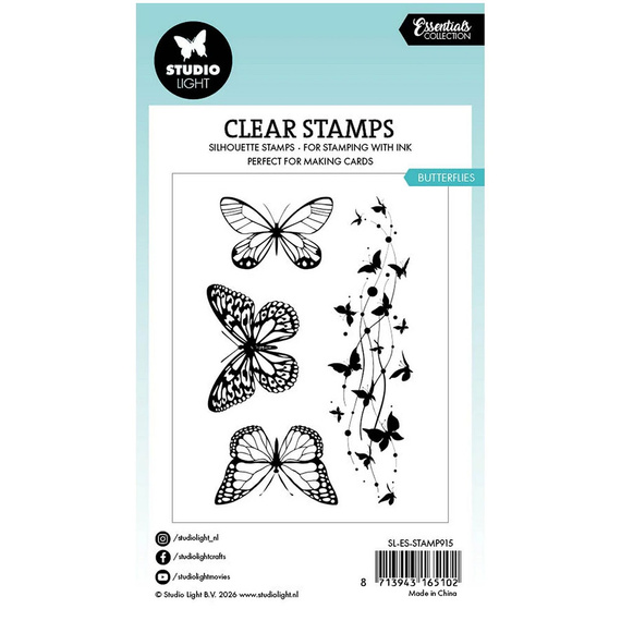 Transparenter Stempel - Studio Light - Butterflies Schmetterlinge